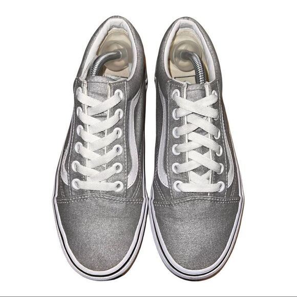 Authentic Vans Silver Glitter Old Skool Sneakers Women's Size 6.5 - Picture 4 of 9
